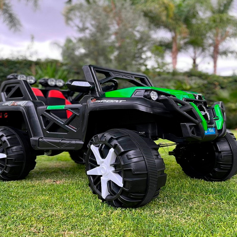 Carro CAMIONETA eléctrico montable PROseries piel con control remoto - Verde