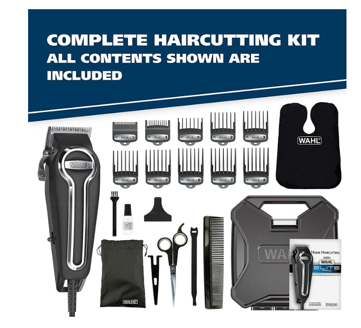 WAHL Clipper Elite Pro Kit de corte de pelo de alto rendimiento para  hombres con cortapelos, peines guía de ajuste seguro con clips de acero
