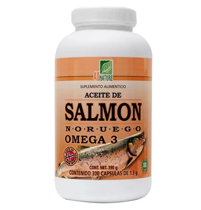 Aceite Del Salmon Noruego Omega 3 All Nature 300 Cápsulas