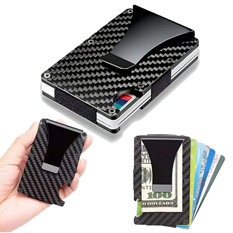 Cartera Rfid Hombre Tarjetero Billetera Fibra De Carbono unisex