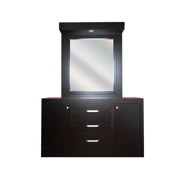 Tocador reinicia 21 muebles 3 cajones 2 puertas luna con iluminación led Monaco.