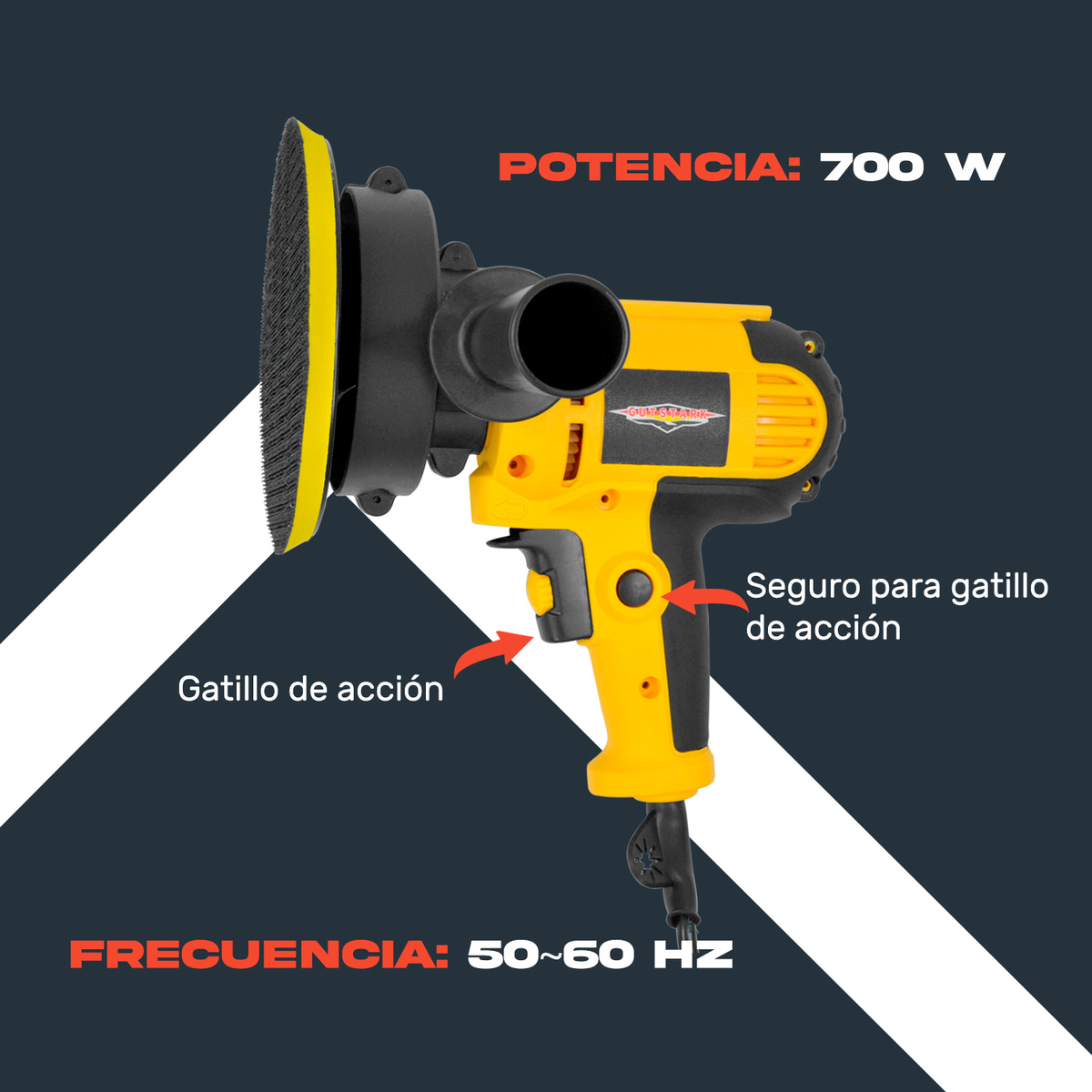 Pulidora Lijadora Electrica Rotativa 4500 Rpm 5 Pulgadas Coche Gutstark