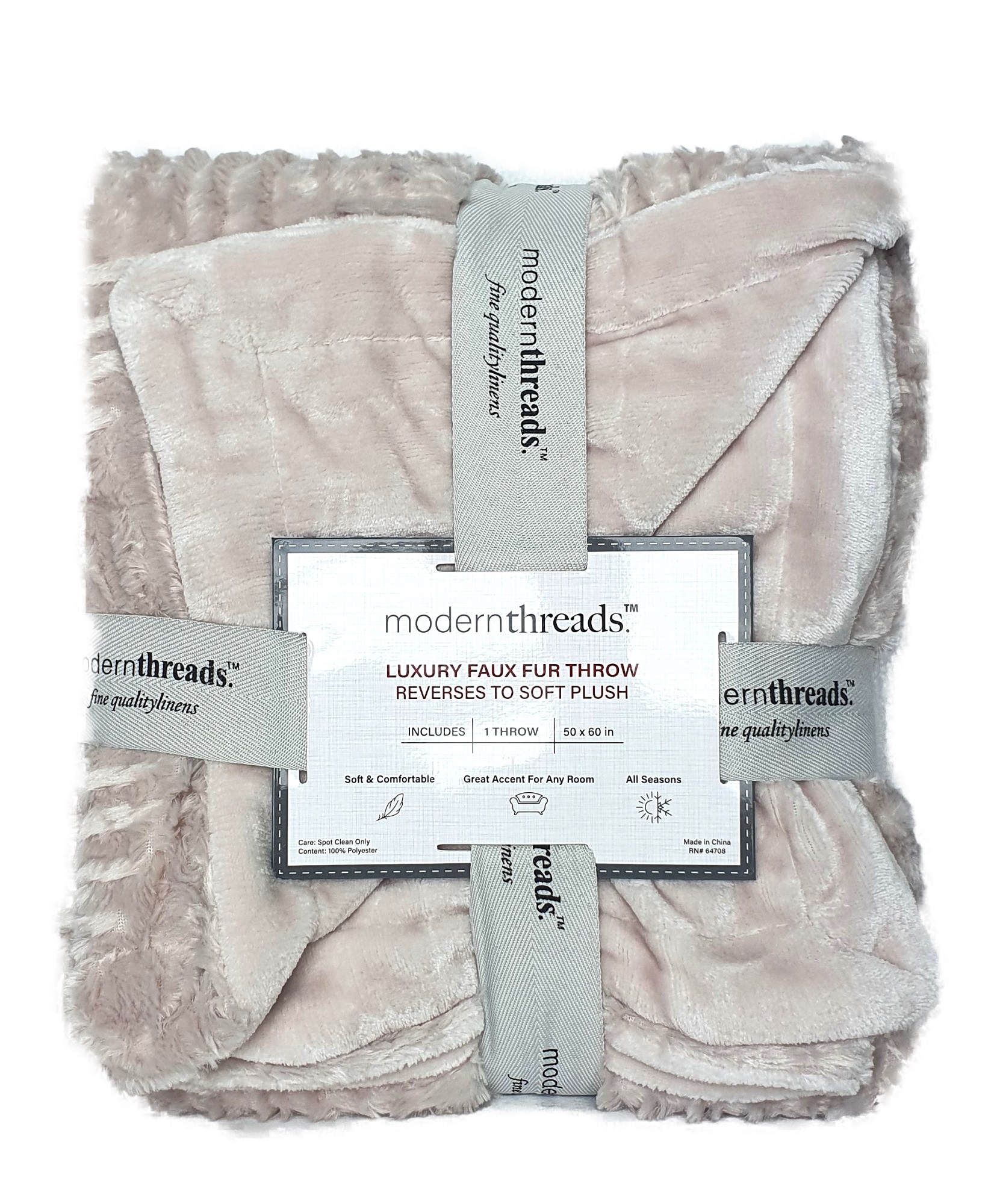 Frazada Manta Aborregada Texturizada Suave Color Arena Claro - Modern Threads