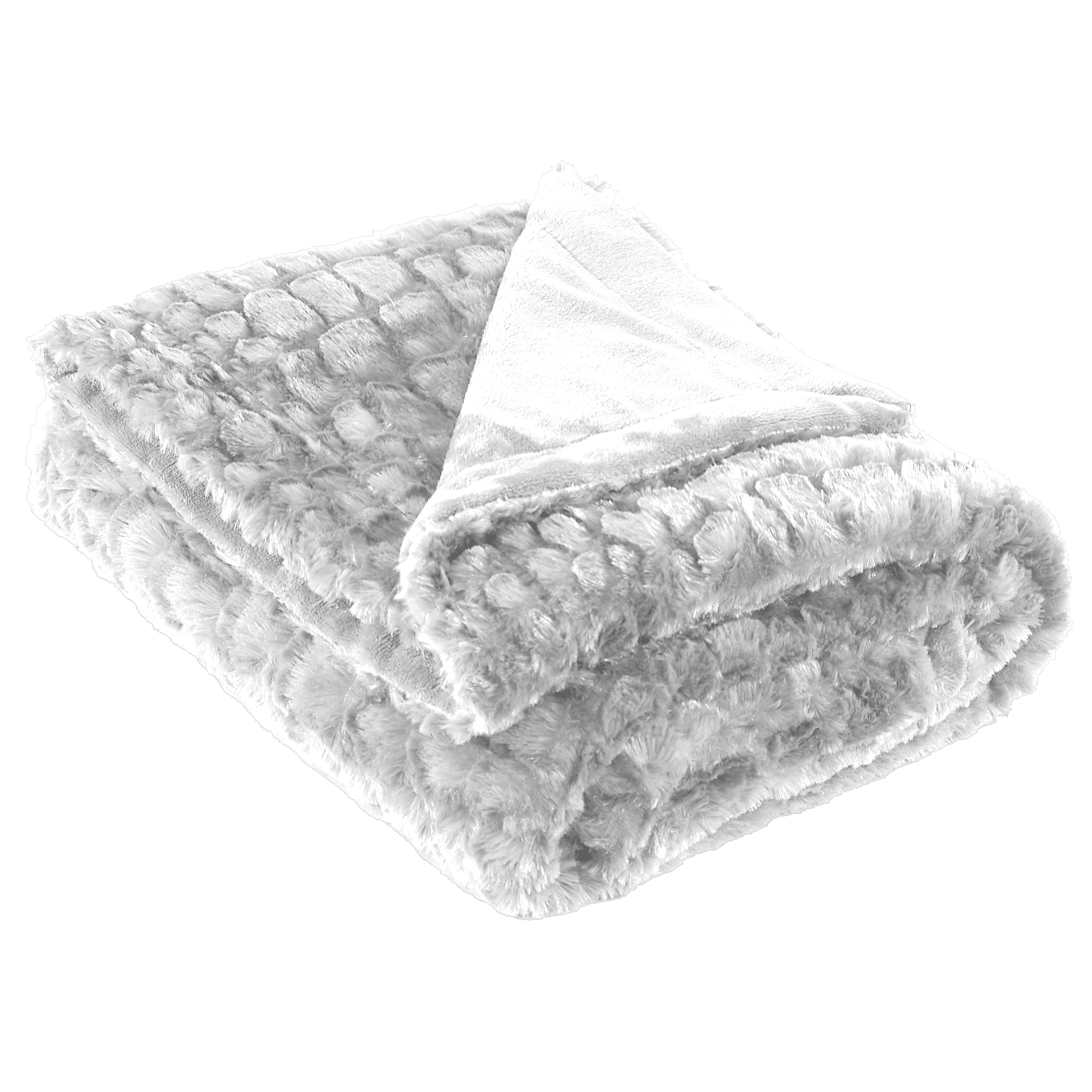 Frazada Manta Texturizada Suave Color Gris Blanco - Modern Threads