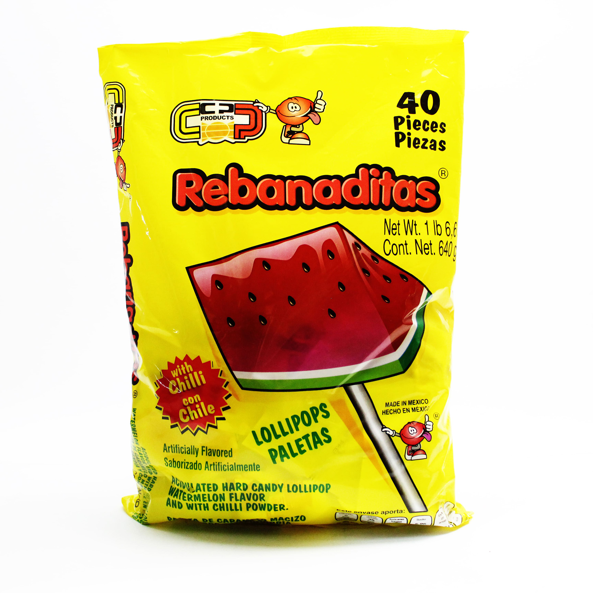 Paleta Rebanadita Sabor Sandía cin Chile Bolsa 40pzs