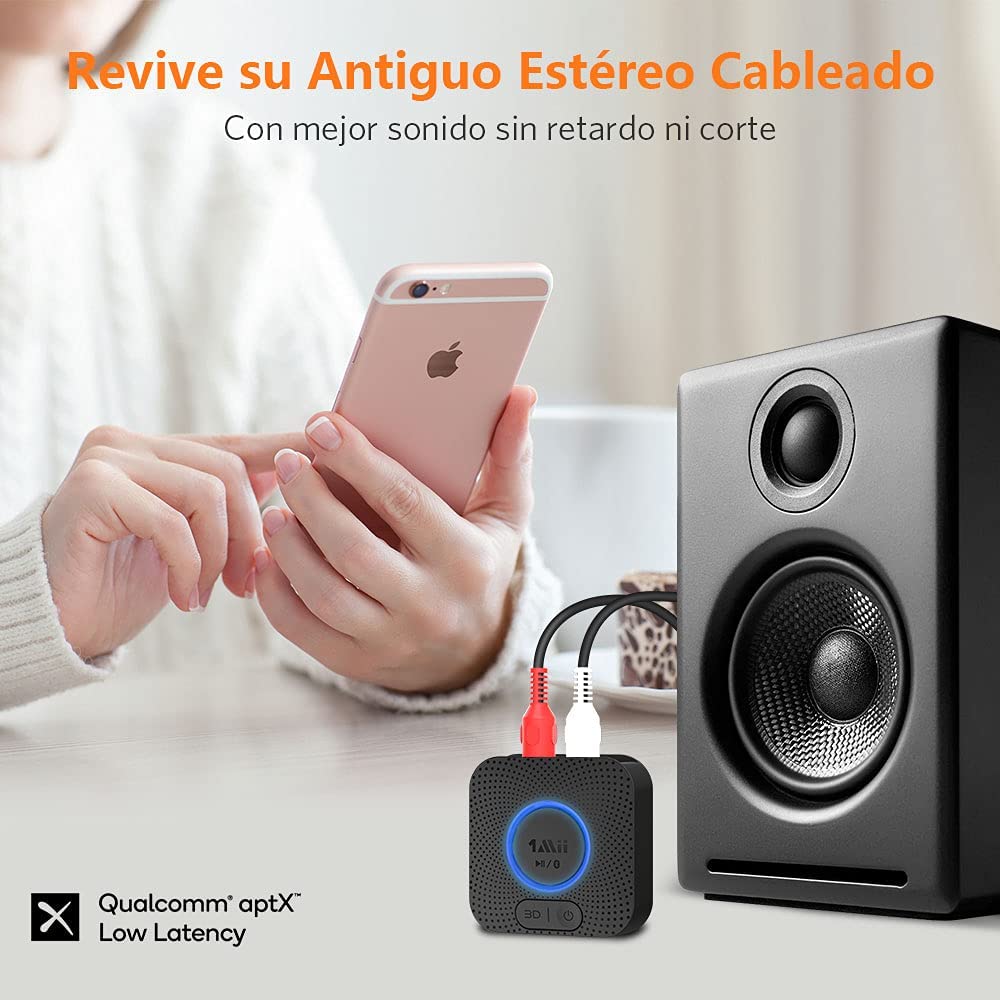 Receptor Bluetooth 5.0 De largo alcance HiFi para Estereo Hogar Salida AUX 3.5mm RCA 