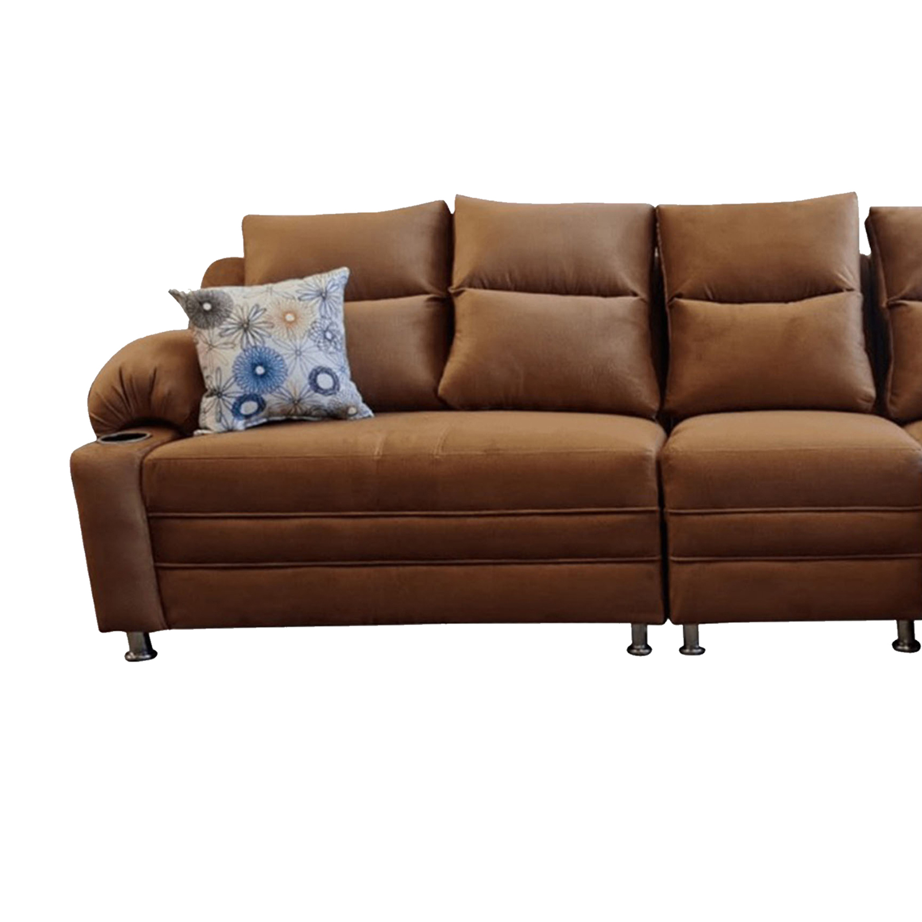 Sala Arizona conformada por tres tipos de sillones super cómoda con porta vasos a los laterales. 