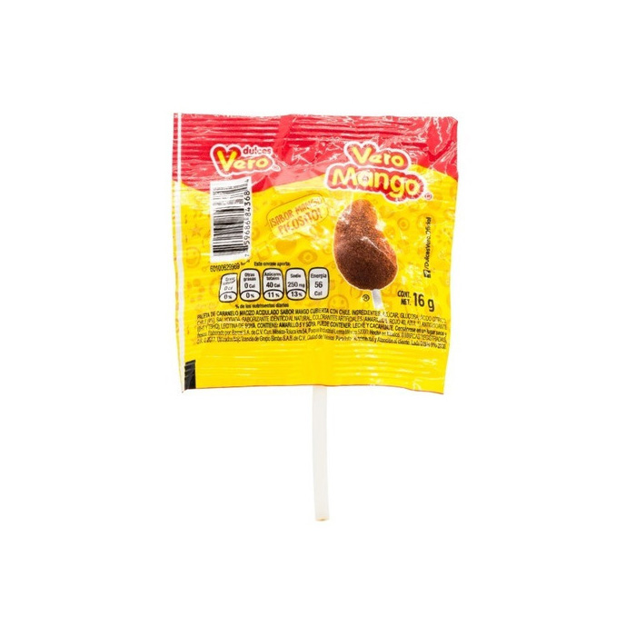 Paleta Caramelo Vero Mango Chile 40 pzs