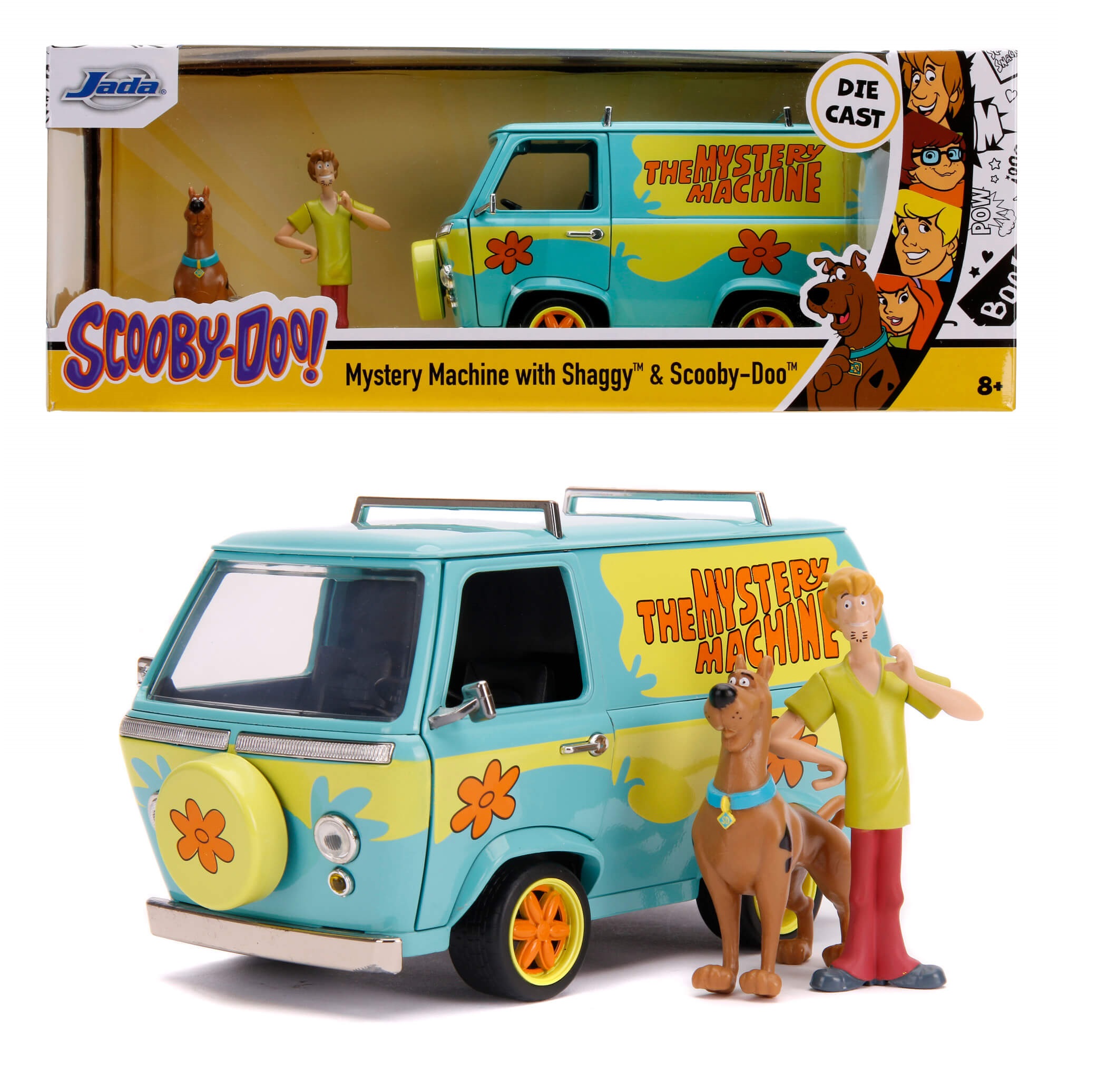 Mystery Machine con Figuras de Shaggy & Scooby Doo Hollywood Rides Jada Toys Escala 1:24