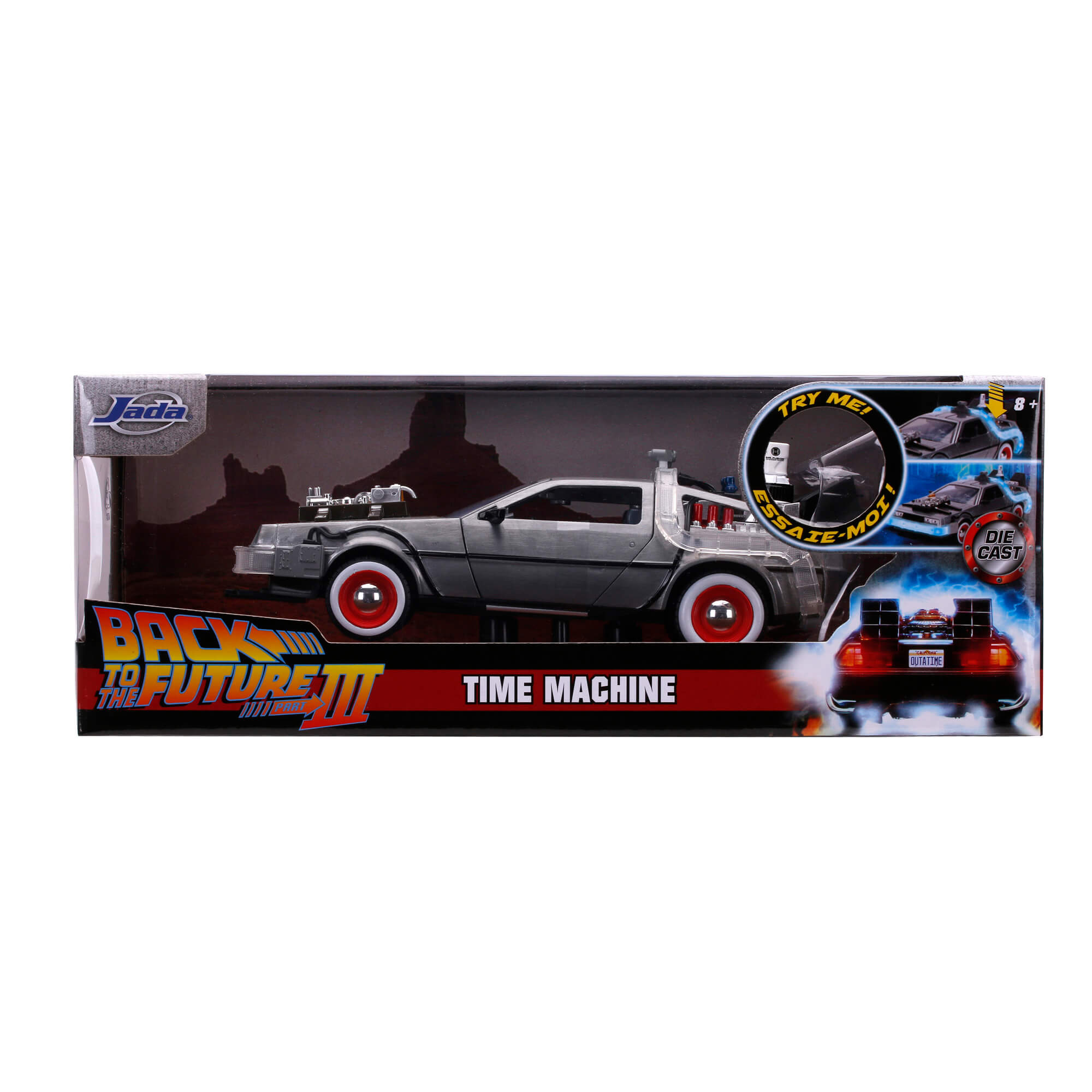 Delorean Time Machine 3 con Luz Volver Al Futuro Back To The Future Jada Toys Escala 1:24