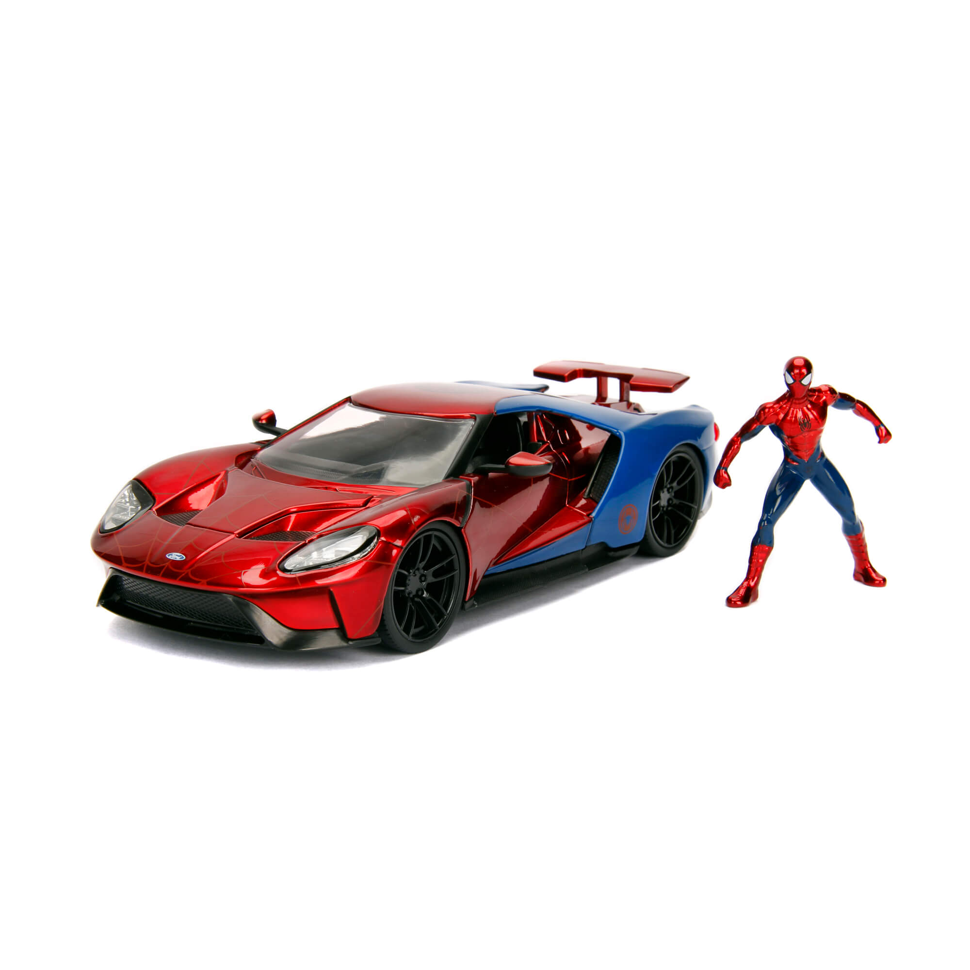 2017 Ford GT con Figura Spider-Man Marvel SPIDERMAN Avengers Jada Toys Escala 1:24