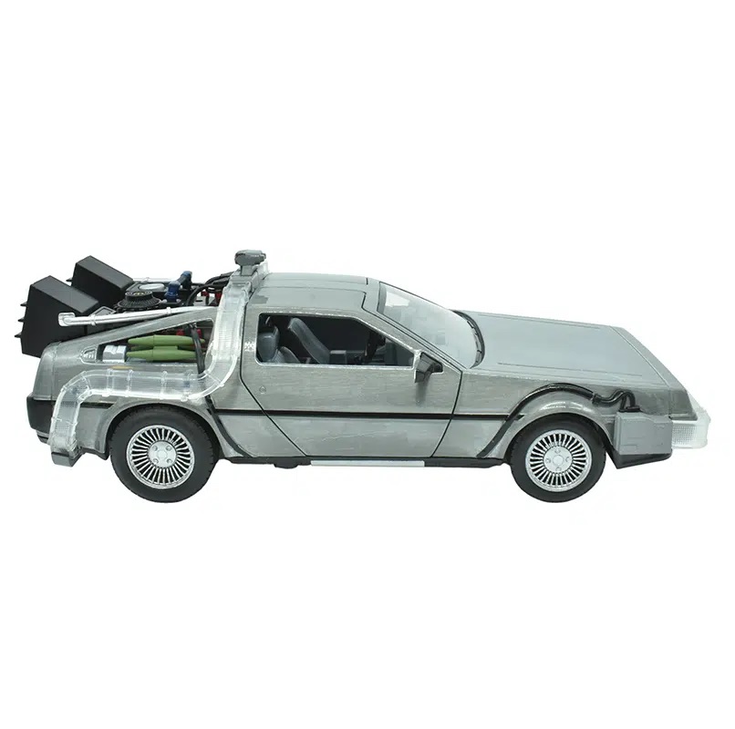 DELOREAN TIME MACHINE 1 CON LUZ VOLVER AL FUTURO BACK TO THE FUTURE JADA TOYS ESCALA 1:24