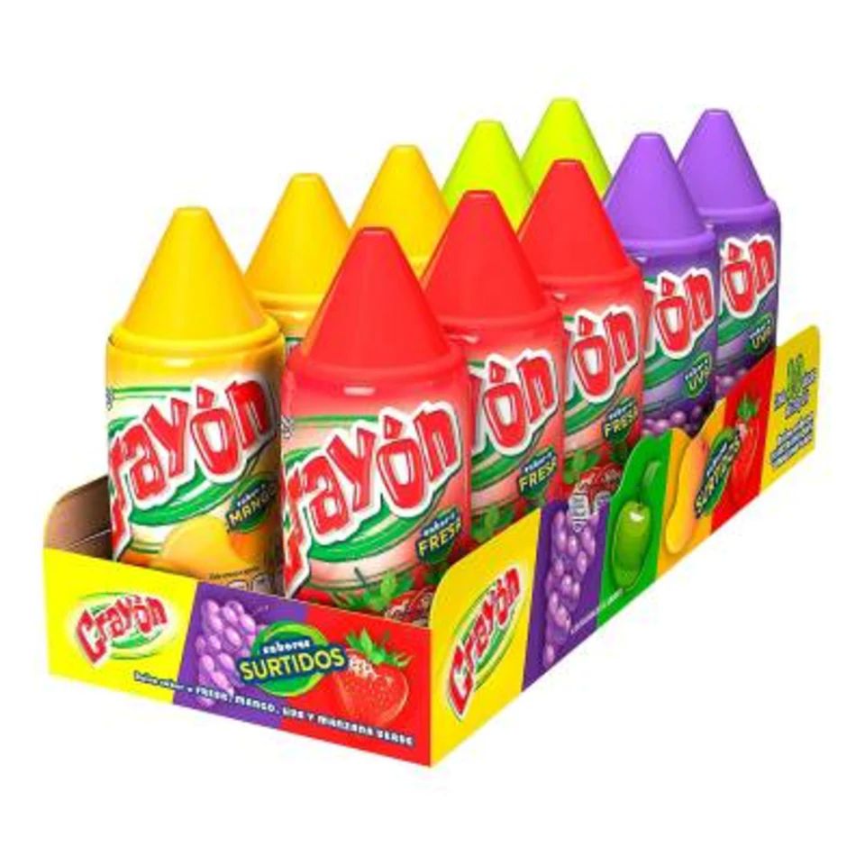 Dulce Crayon Sabores Surtidos 10pzs de 20g clu