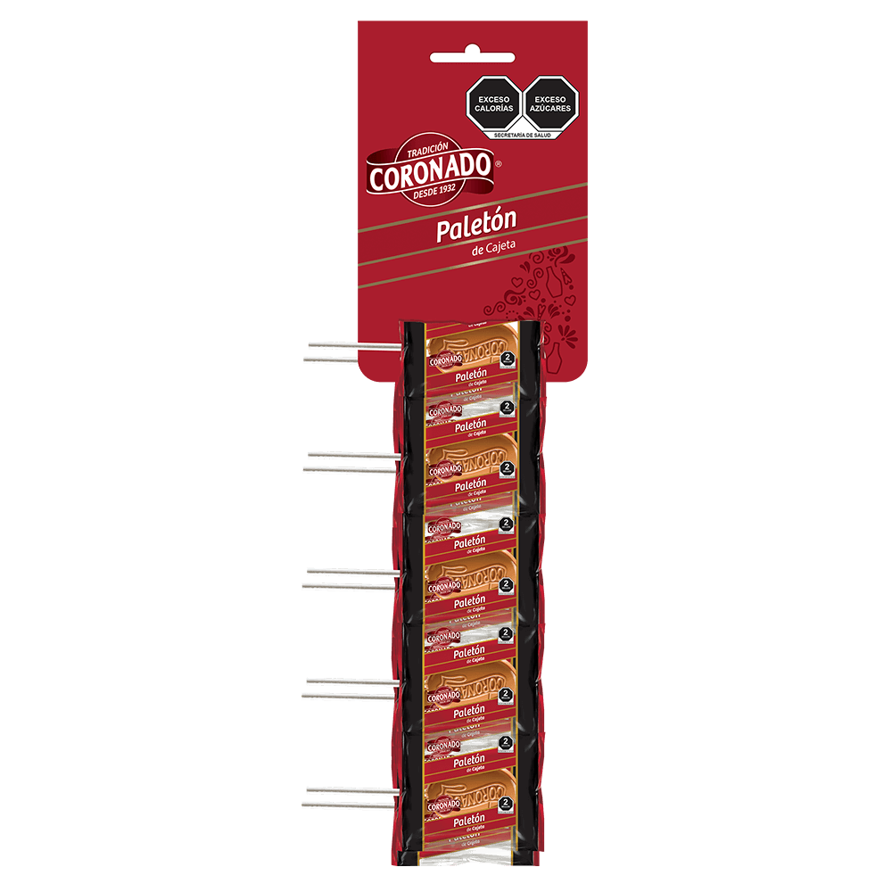 3 Tiras Paletón de Cajeta 10 paletas Grande Coronado 30 piezas