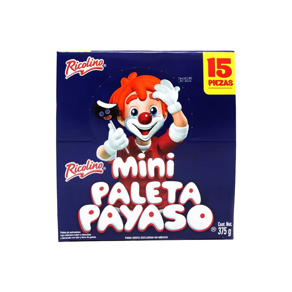 Caja Mini Paleta Payaso Ricolino 15 piezas