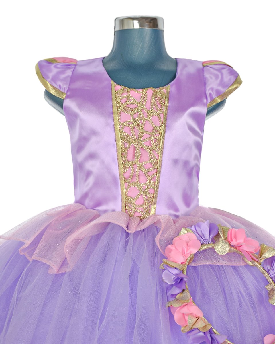 Disfraz Vestido Rapunzel Niña Princesa Enredados Elegante
