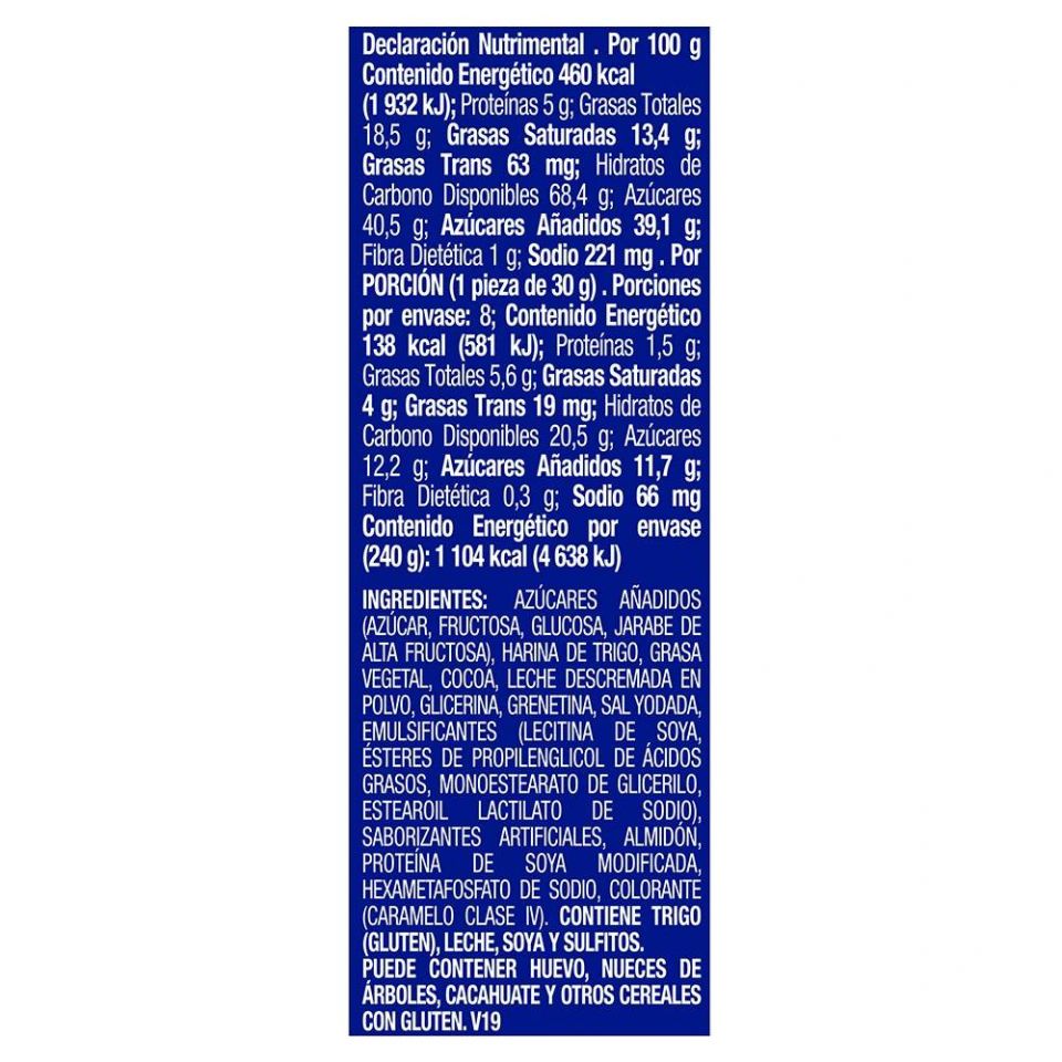 Galleta Mamut con Malvavisco y Cubierta de Chocolate Gamesa 8 paketines de 30gr