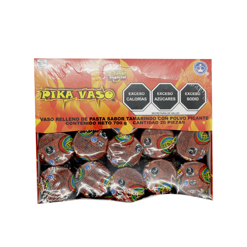 Dulce de Tamarindo Pika Vaso Dragon 20pzs de 35gr c/u