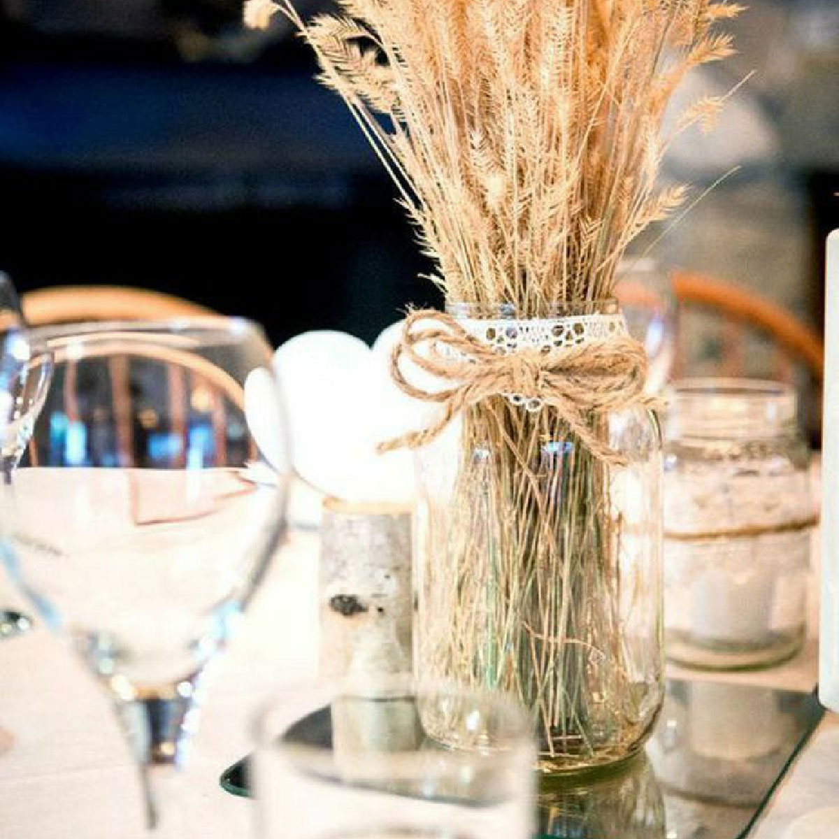 6 Pack Frasco Vidrio Mason Jar Tapa Boca Ancha Transparente 64oz/1.9L Ball