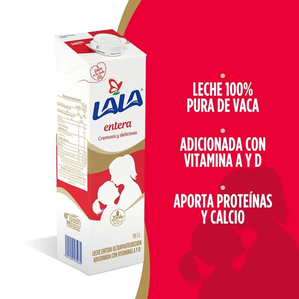 Caja 12 Leche Lala Entera Ultra Pasteurizada