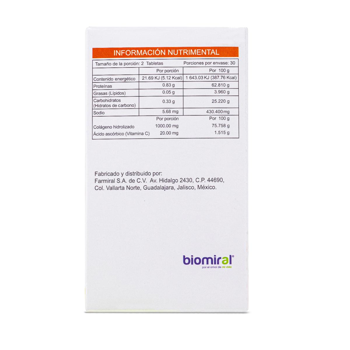 Colagener 60 Tab Colágeno Hidrolizado Vitamina C Biomiral 