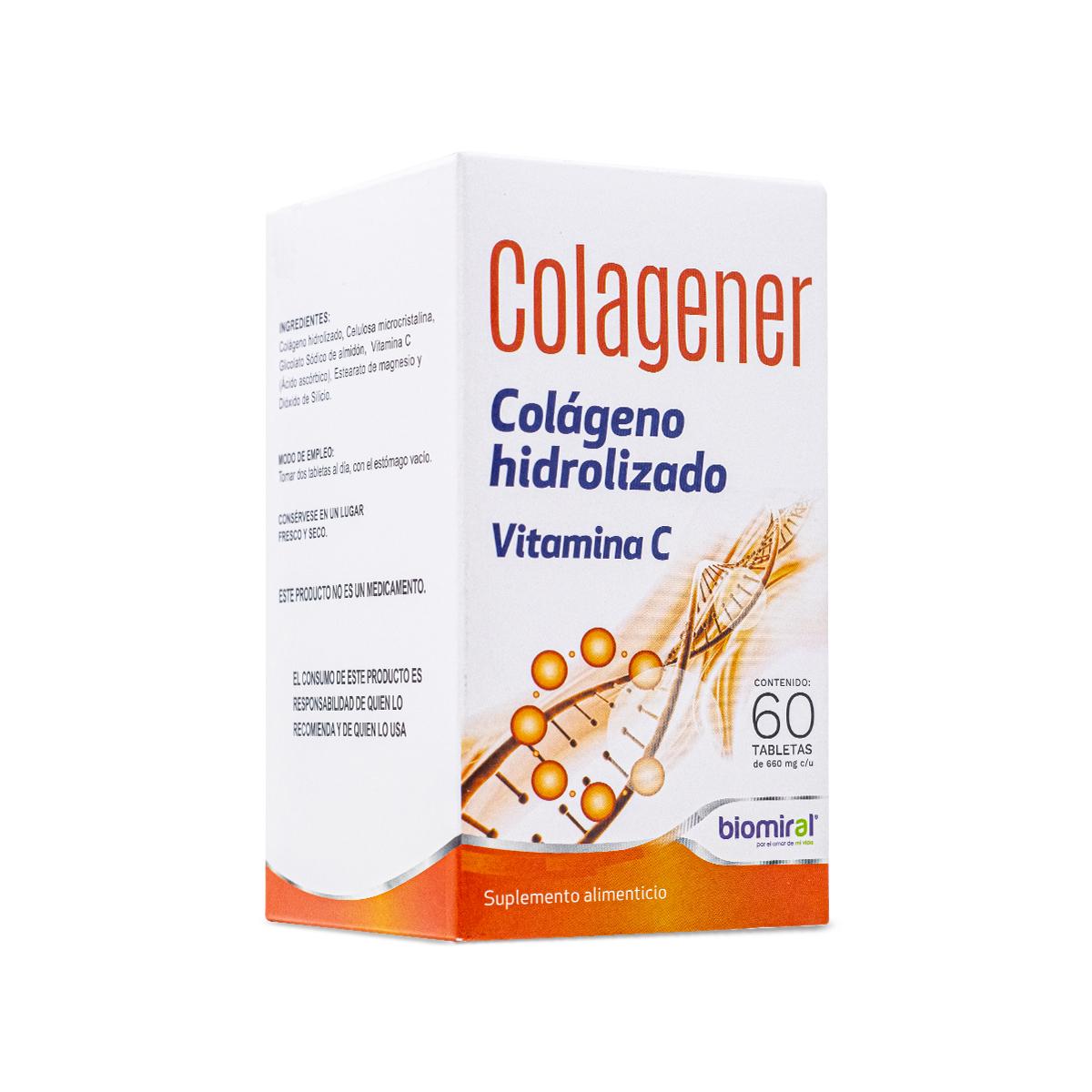 Colagener 60 Tab Colágeno Hidrolizado Vitamina C Biomiral 