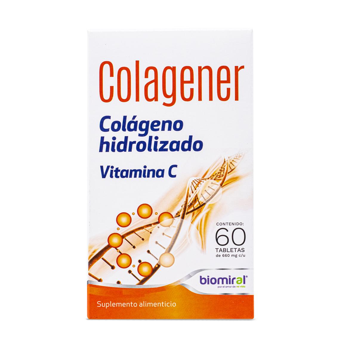 Colagener 60 Tab Colágeno Hidrolizado Vitamina C Biomiral 