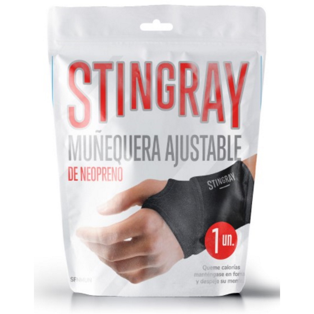 Muñequera Stingray Fitness Sfnmun Correa Adhesiva Negra