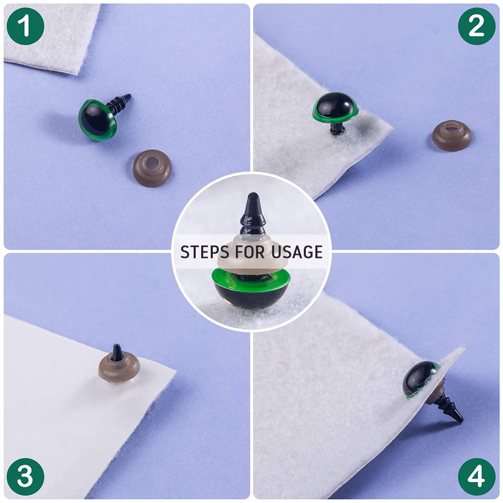 100 pzs Ojos de Seguridad para Amigurumi 8 - 16 mm Ojitos Kawaii