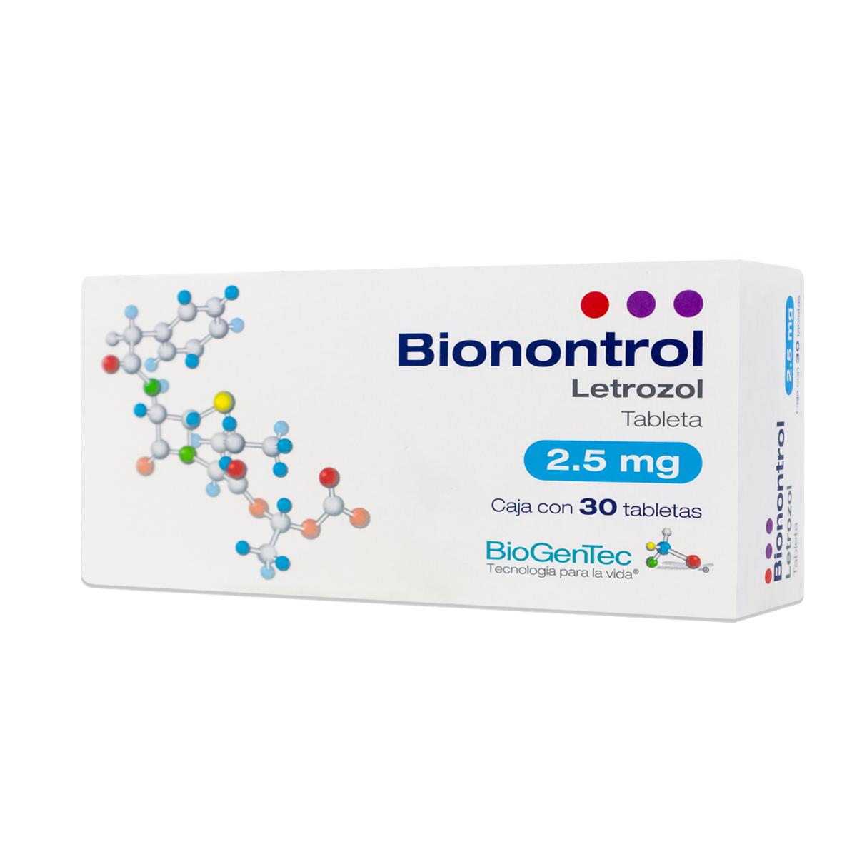 Medicamento  Bionontrol Letrozol 30 Tabletas 2.5mg Biogentec 