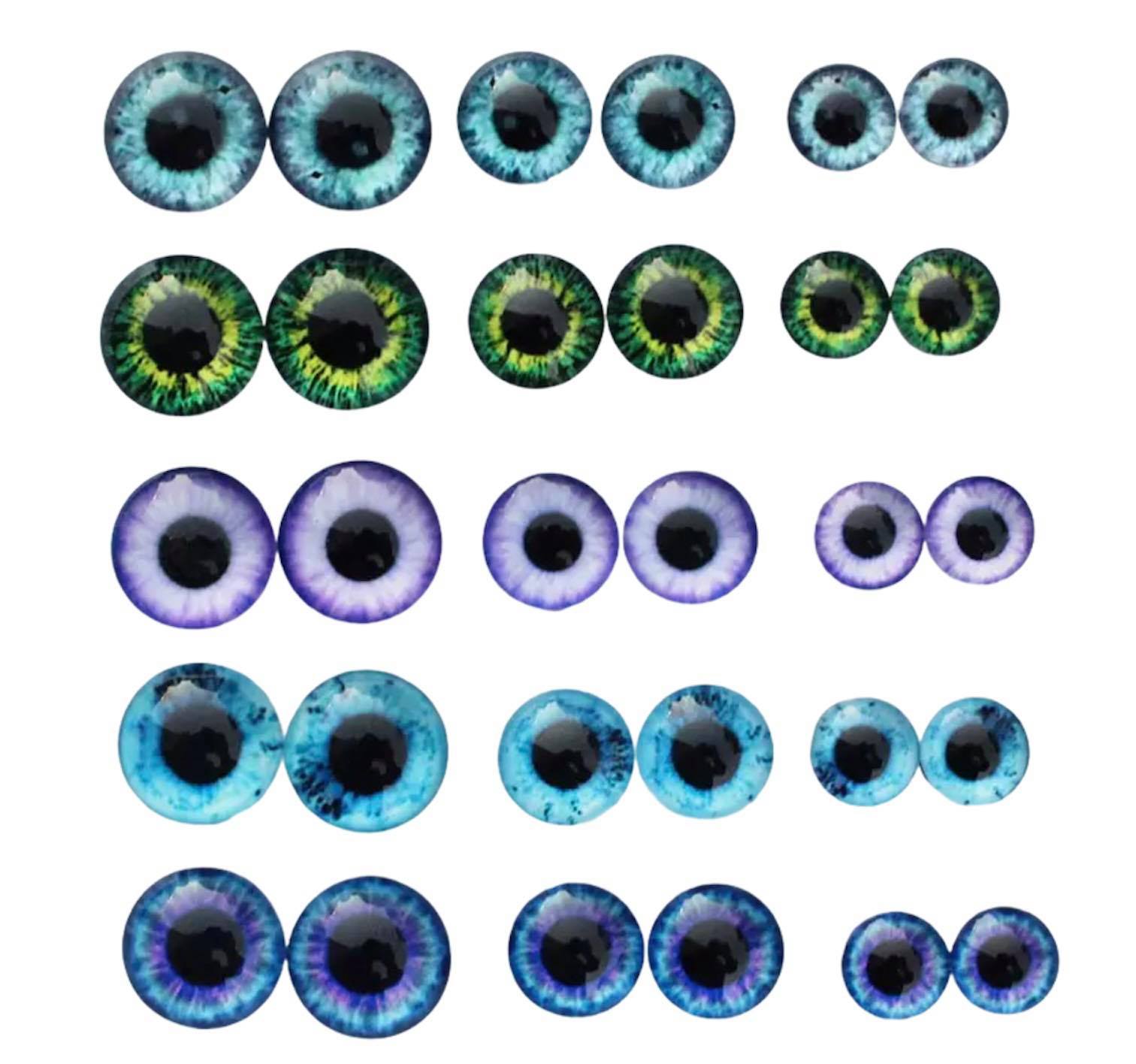 Kit de Ojitos Amigurumi Planos. De Vidrio + Papel. Uso en Artesanias y Juguetes