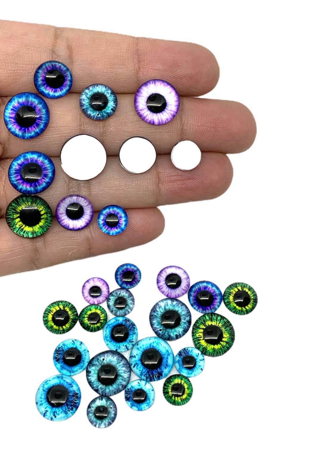 Kit de Ojitos Amigurumi Planos. De Vidrio + Papel. Uso en Artesanias y Juguetes