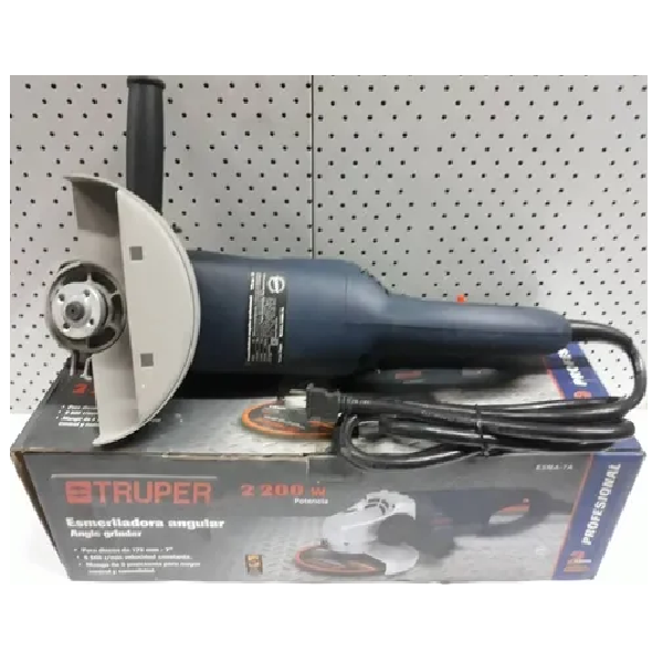 Esmeriladora Angular 7", 6500 rpm, 2200W, TRUPER modelo: ESMA - 7A