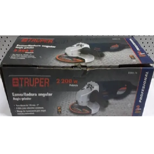 Esmeriladora Angular 7", 6500 rpm, 2200W, TRUPER modelo: ESMA - 7A