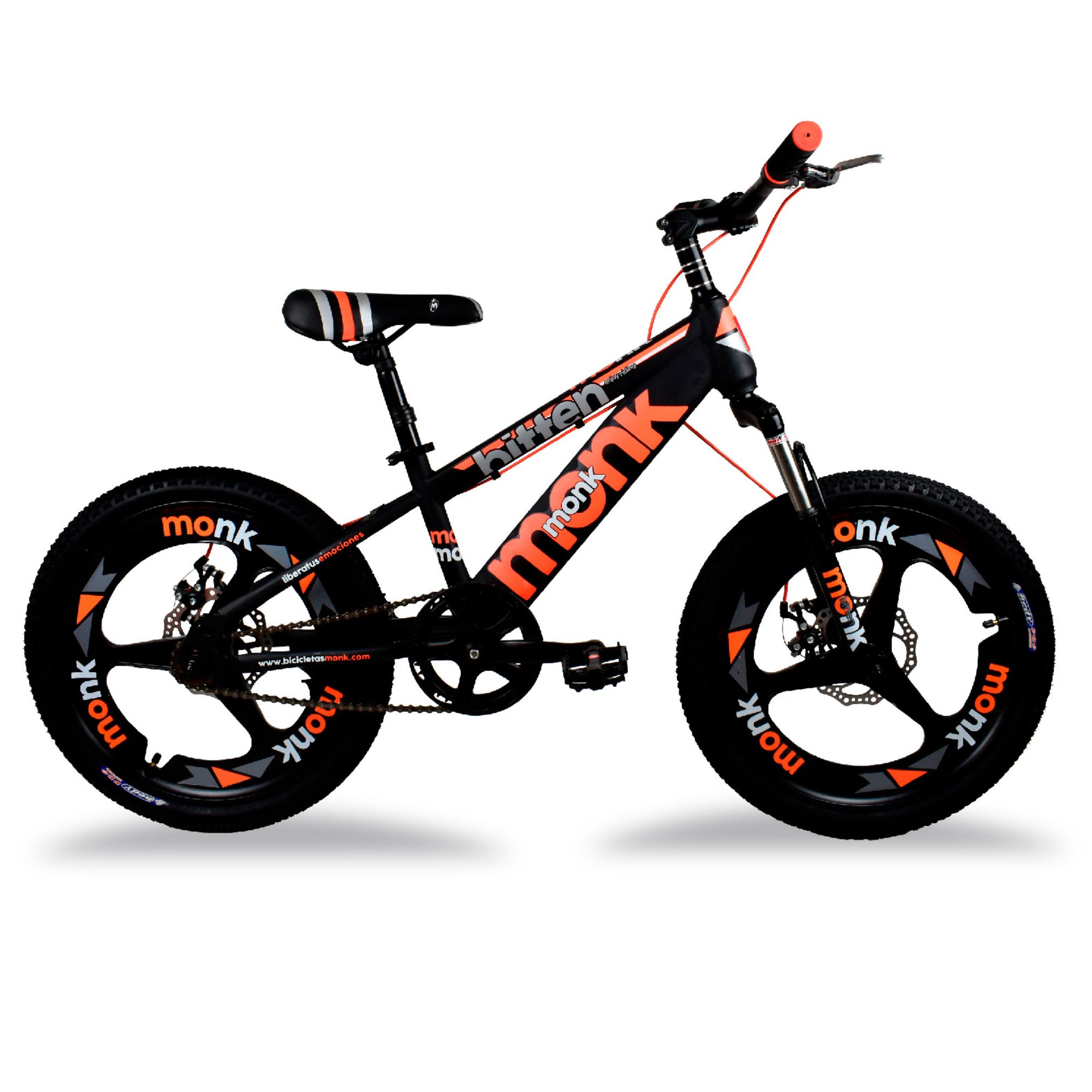 Bicicleta Rodada 20 Para Niño Monk Bitten Naranja