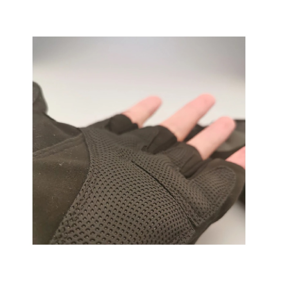 Guantes tácticos negro sin dedos exteriores mano moto bici militares Paintball combate tela deporte