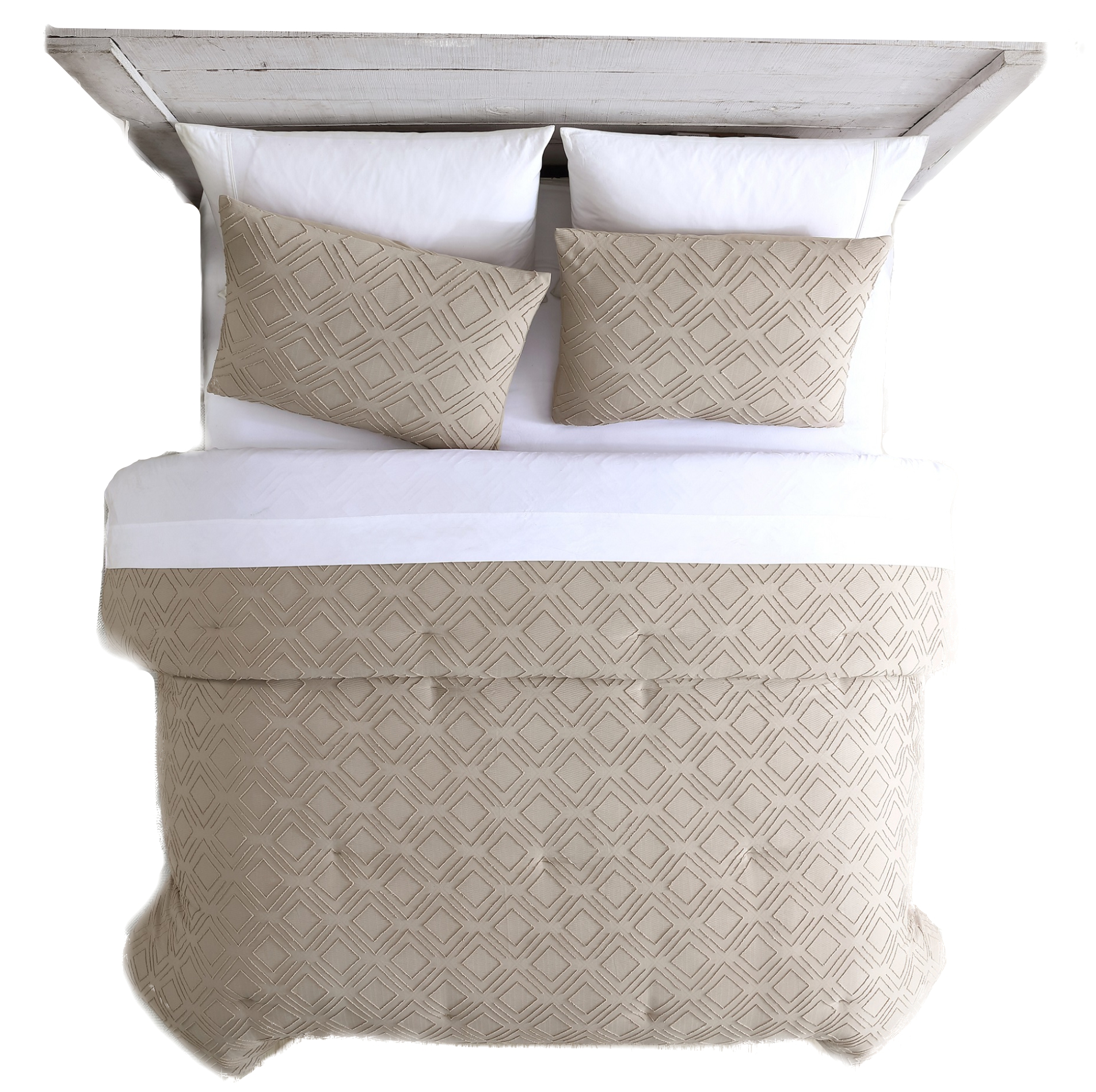 Edredón Suave 3 Pzas Queen Size Ethos Color Café Taupe - Modern Threads