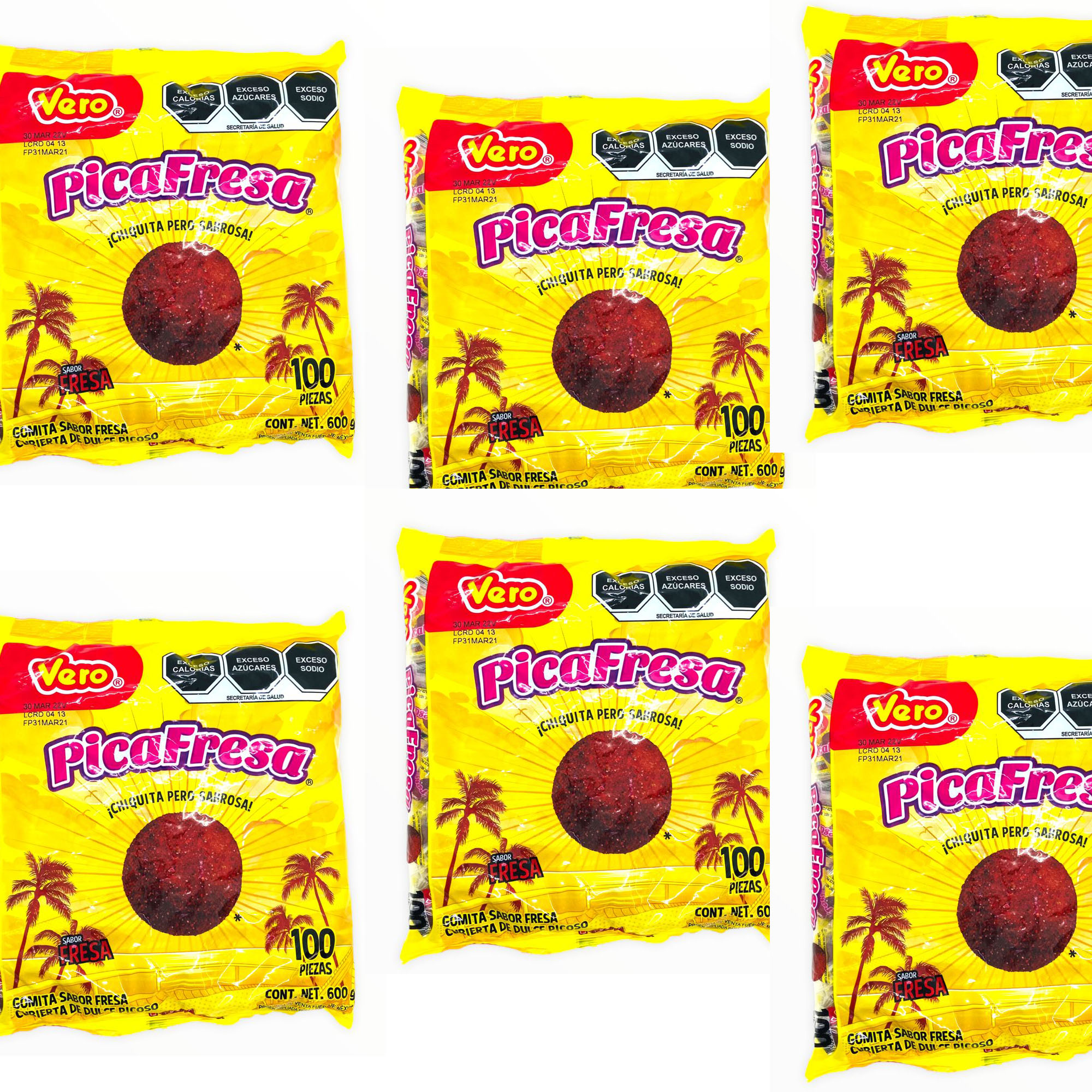 Caja 24 Bolsas de 100 Picafresa Gomita Pica Fresa Vero