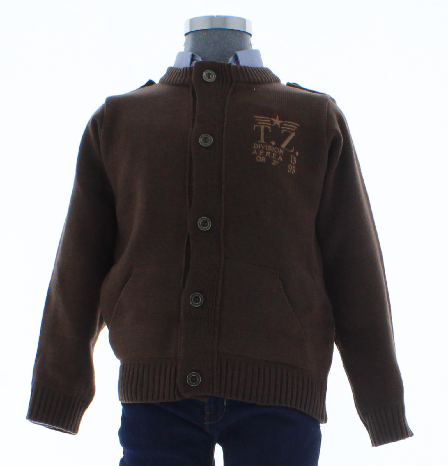 Sueter Niño Tejido Cafe 2640 1 a 16 Años