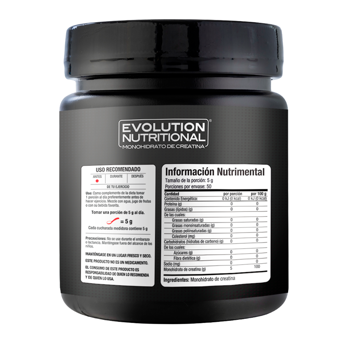 Evolution Monohidrato De Creatina Bote 250 Gramos Sin Sabor