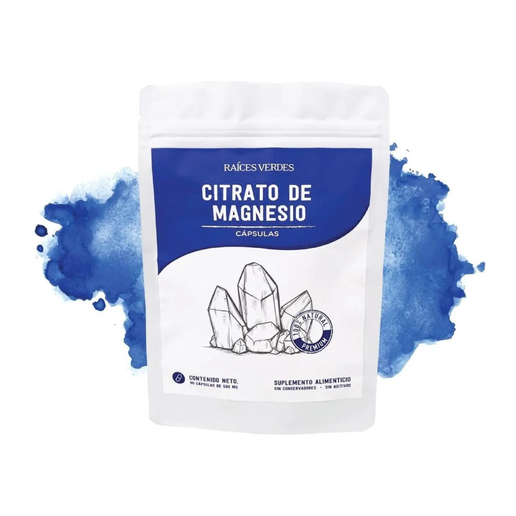 Citrato De Magnesio 90 Cápsulas De 500mg Raíces Verdes