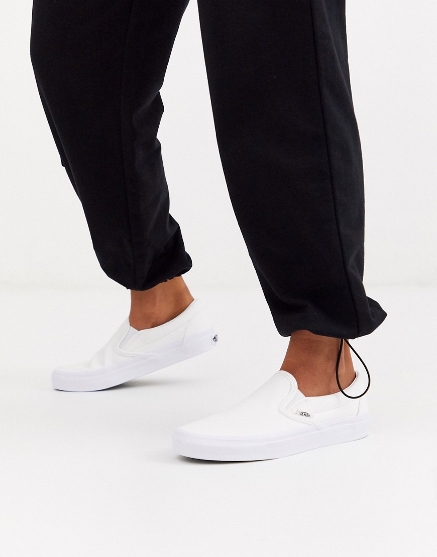 Tenis Vans Classic Slip-on blancos unisex 0EYEW00 original.