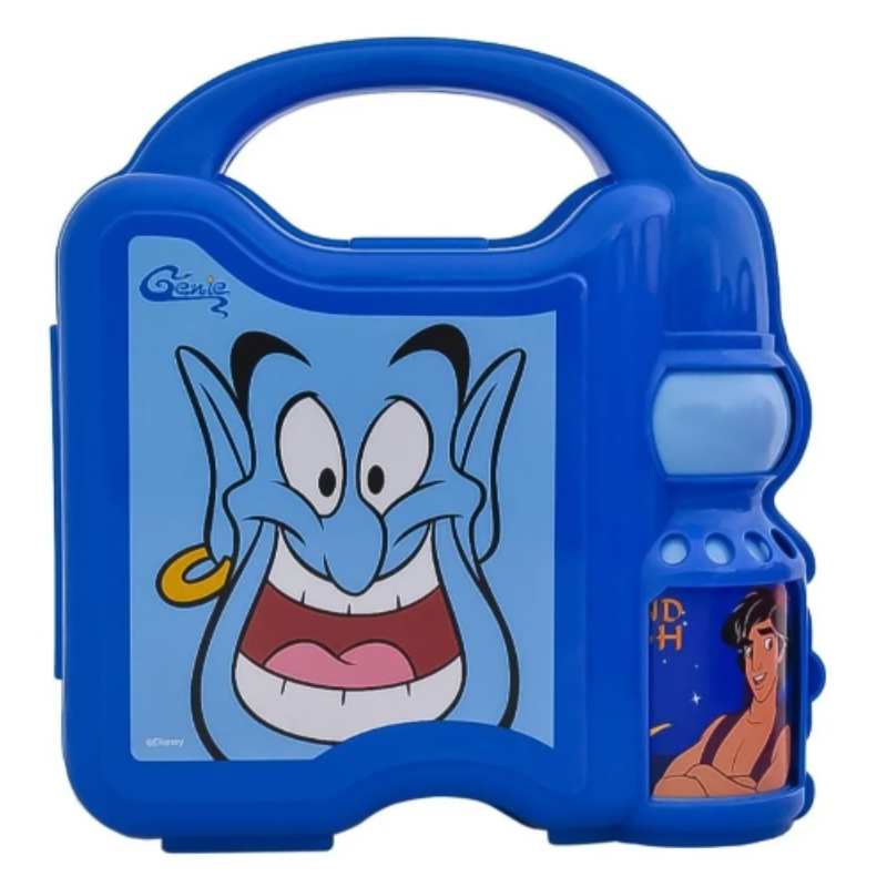 Fun Kids 1669-646 Lonchera Aladdin Genio Disney Infantil con Botella Cilindro Para Agua 350ml