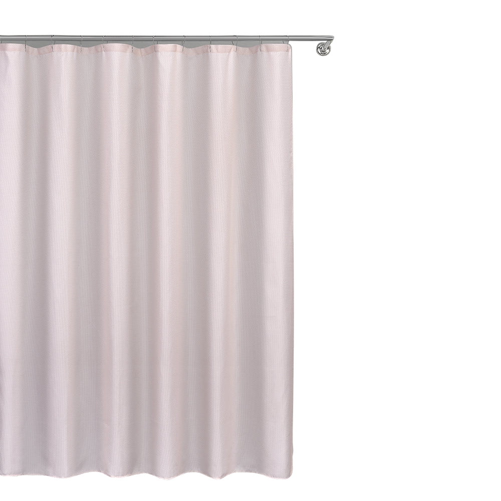 Cortina De Baño Tela  Suave Impermeable Ganchos De Metal (BEIGE)
