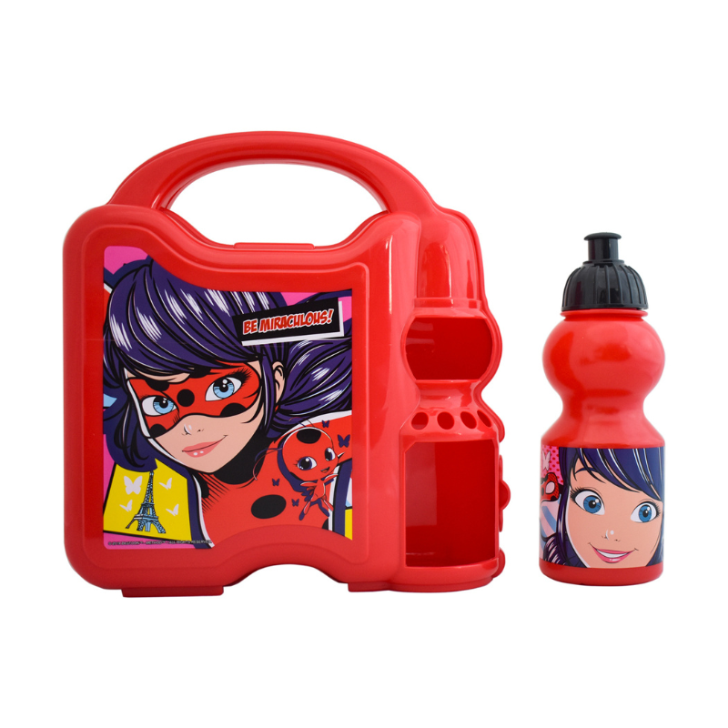 Fun Kids 1669-657 Lonchera Ladybug Infantil con Botella 350ml