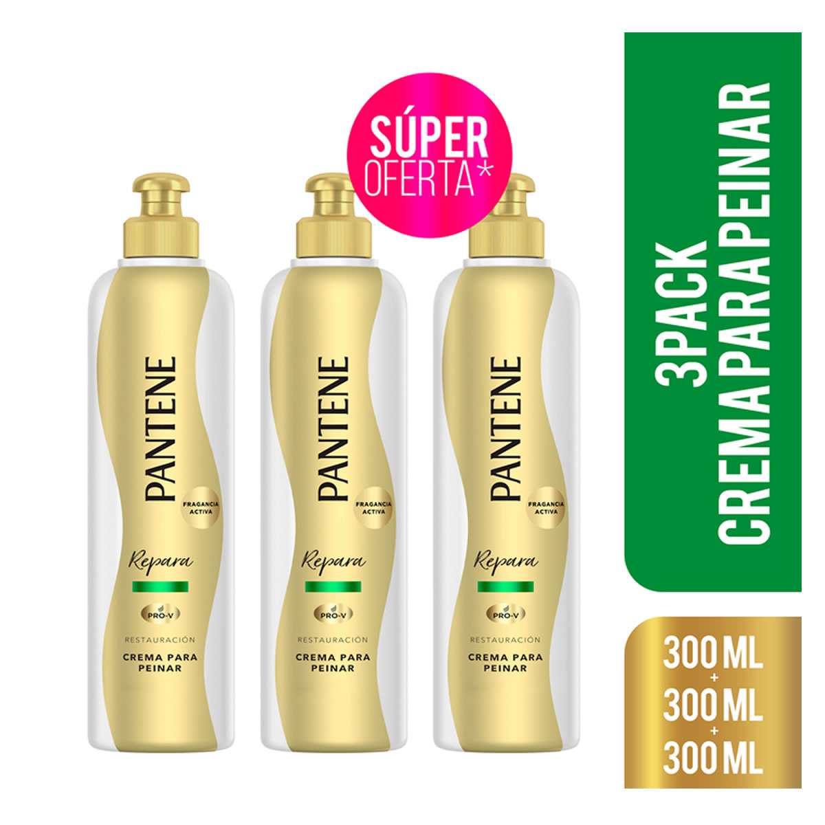 Crema para Peinar 3 Pz de 300 ml Pantene 190412 SMS
