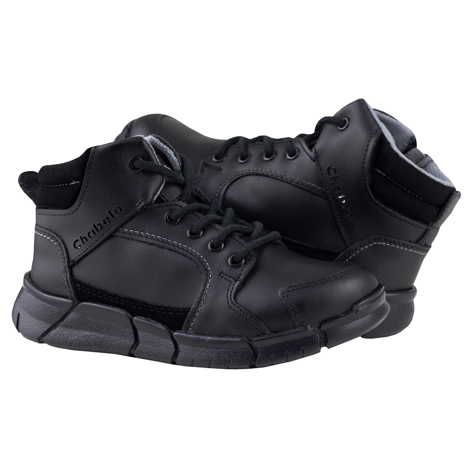 BOTINES NEGRO PARA NIÑO ESCOLAR CHABELO C233-A NEGRO CASUAL 18-21