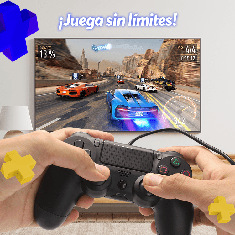 Control Generico Inalámbrico Archy Ergonómico Con entrada de audífonos Compatible con ps4 ps5 Emuladores con Vibración Doble Dual.