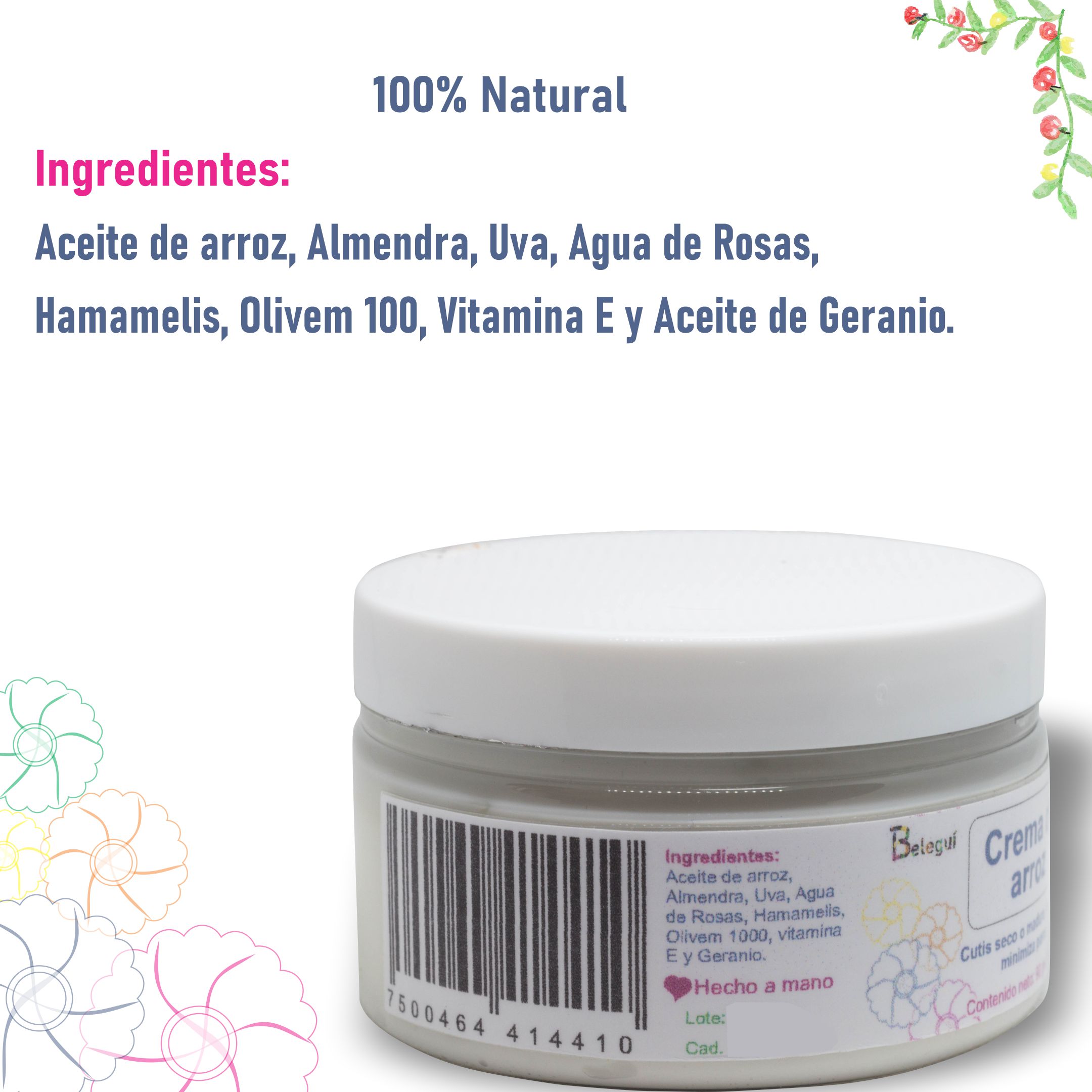 Crema de Arroz Beleguí, 90 grs. Ideal para el cutis seco o maduro