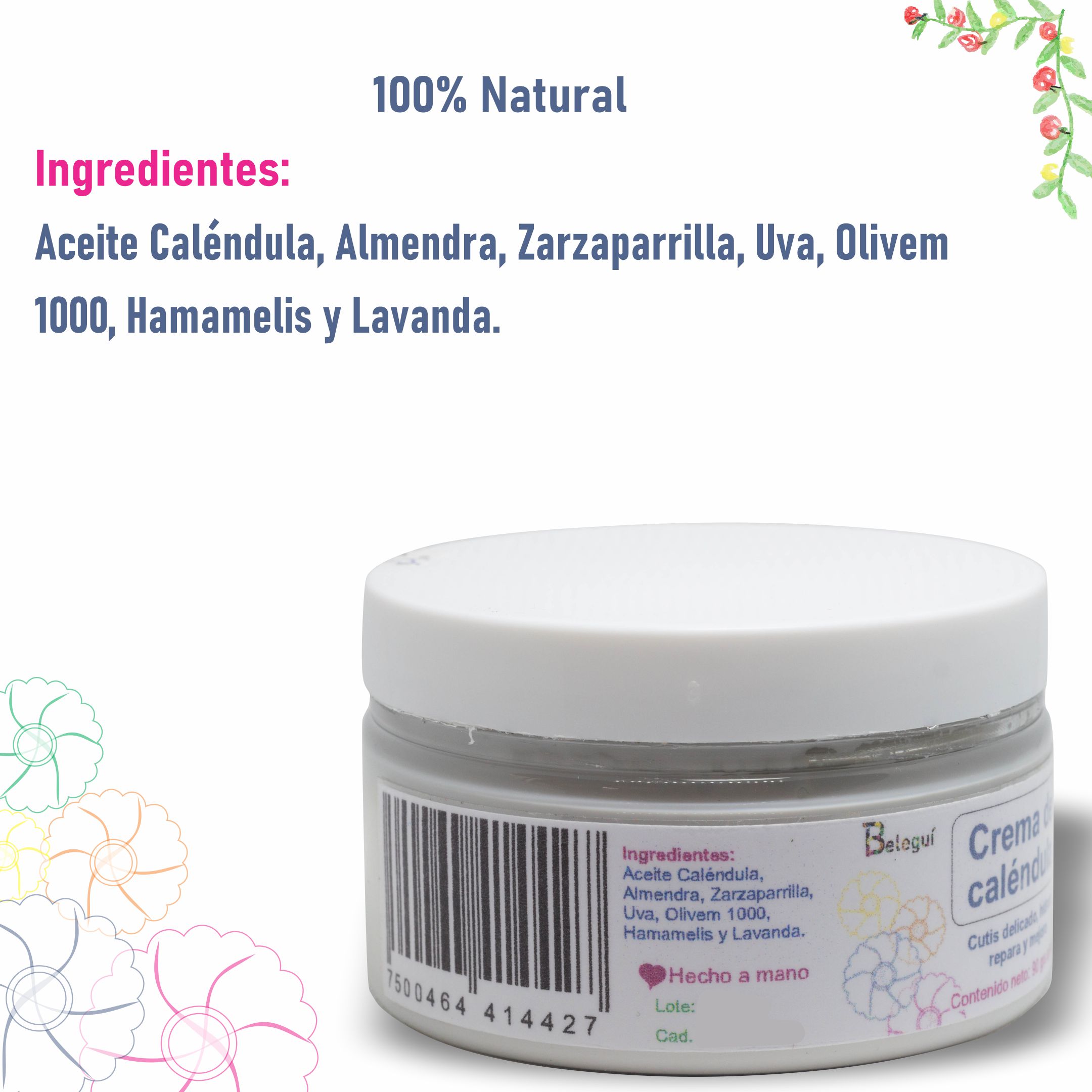 Crema Caléndula Beleguí, 90 grs. Cutis sensible o delicado